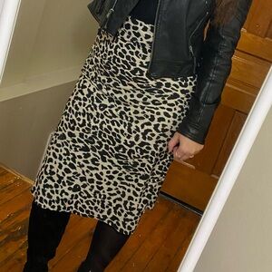 Akira leopard print slip skirt